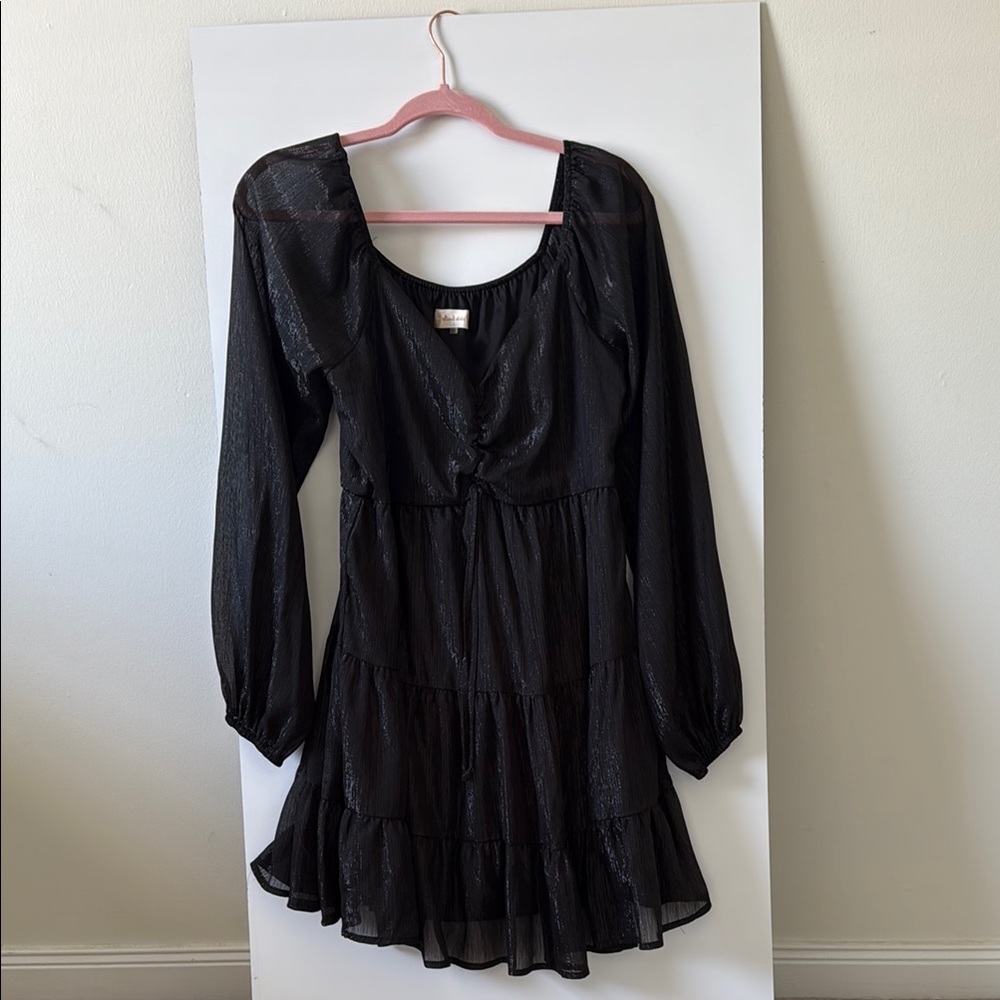Altar’s state Elegant Black Long Sleeve Dress